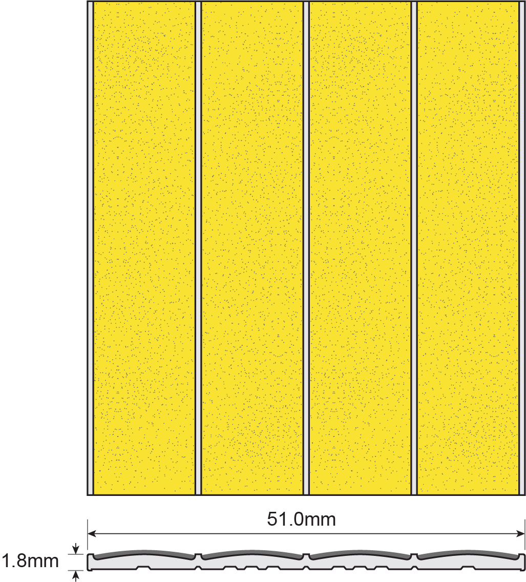 ESP Contrast Strip 1.8x51mm N3050 YELLOW Techincal Drawing